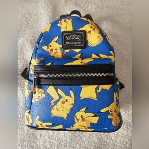 RARE Loungefly Pokemon Pikachu Royal Blue Yellow Mini Backpack